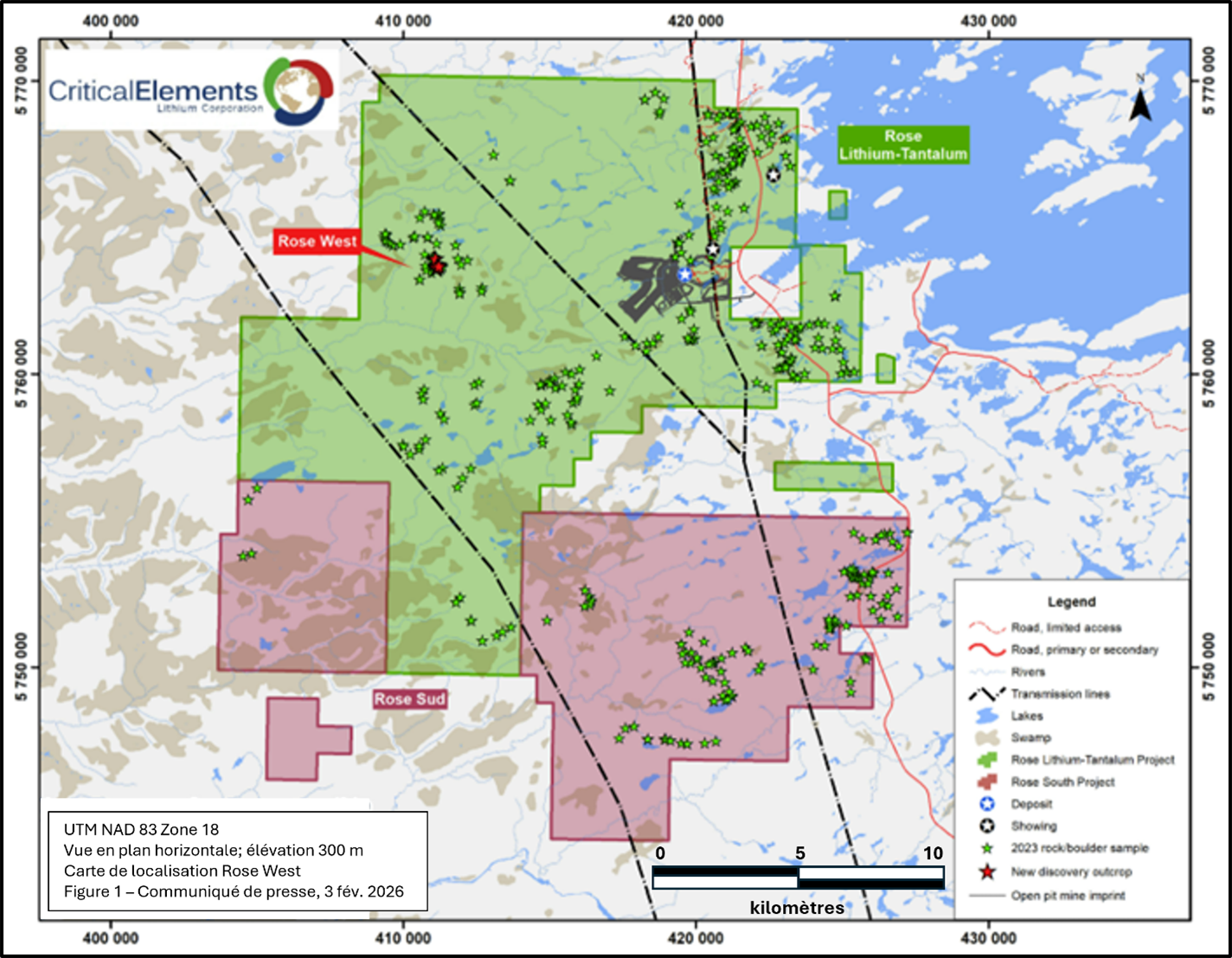Critical Elements Announces the Beginning of a 10,000-Meter Drill Program at Rose West